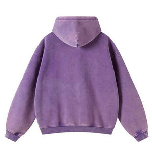 Sweat à capuche personnalisé avec logo en relief, de haute qualité, pour hommes, effet délavé, vente en gros - Product Image 6