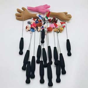 Échantillons gratuits de tiges de marionnettes en peluche pour Noël, avec Père Noël et personnages, accessoires de jouets - Product Image 3