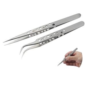 Pinces à épiler pour extensions de cils Stahlmann Pro en acier inoxydable de qualité supérieure, 11 cm, antistatiques, haute précision, best-sellers - Product Image 1