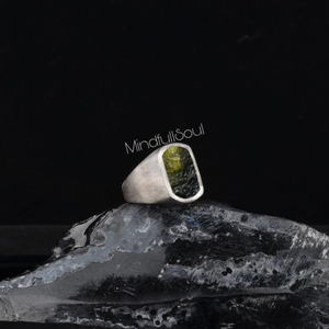 Exclusive Authentic Moldavite <b>Ring</b> for <b>Men</b> | Raw Gemstone Sterling <b>Silver</b> <b>Ring</b> | Certified Boho Statement Jewelry Gift | 2026 - Product Image 4