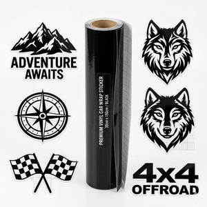Vinilo Adhesivo para Automóviles, Personalizado, Impermeable, de Primera Calidad, 30 cm x 150 cm, Negro, Recortado, con Acabado Brillante, Autoadhesivo para Vehículos - Product Image 1