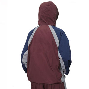 High Quality Customized Women's Summer 2 Piece Windbreaker <b>Shorts</b> Set Vintage Style Color Block Cropped Pullover Jacket - Product Image 2