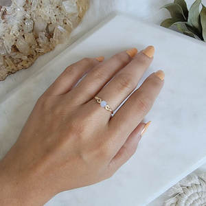 Vintage <b>Rose</b> <b>Quartz</b> Stackable <b>Ring</b>-Handmade Silver Wire Wrapped Jewelry-Adjustable Dainty Gemstone <b>Ring</b> Women Girls IGI - Product Image 3