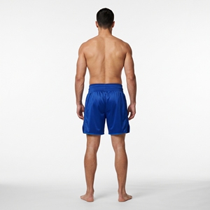 Pantalones Cortos de Boxeo Azules con Logotipo Blanco y Cintura con Cordón para Entrenamiento - Product Image 4