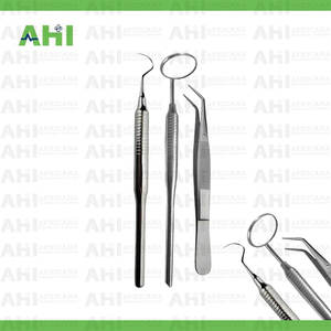 ชุดตรวจสุขภาพช่องปากแบบแมนนวล 3 ชิ้น สำหรับอุตสาหกรรมการแพทย์แอฟริกัน ประกอบด้วยกระจกตรวจฟันสแตนเลส หัวตรวจฟัน และสำลี - Product Image 5