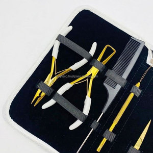 High Quality Sustainable Micro <b>Beads</b> Hair <b>Extension</b> Pliers Kit Custom Logo Stainless Steel Gold-Plated Surgical Grade - Product Image 3