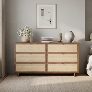 Viona Teak Solid Wood Minimalist Dresser with <b>6</b> <b>Drawers</b> Eco-Friendly & Durable Storage for Bedroom Living Room or Warehouse - Product Image 6