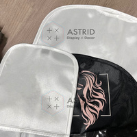 Sac de rangement pour perruque et extensions de cheveux Astrid 14x60CM avec fermeture éclair, personnalisable avec logo, durable, réutilisable, en satin et velours, avec cintre