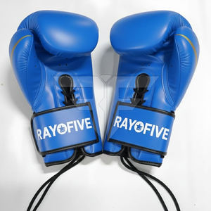 Gants de boxe professionnels en cuir de haute qualité avec logo personnalisé, évacuation de l'humidité et fermeture auto-agrippante, lavables - Product Image 3