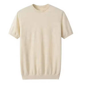 Suéter de Punto para Hombre, Cuello Redondo, Manga Corta, Ligero, Informal, para Verano - Product Image 1