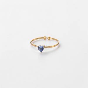 Tiny 6MM Heart Sapphire Quartz Gemstone <b>Adjustable</b> <b>Ring</b> - Wholesale Handmade Stackable <b>Ring</b> - Product Image 1