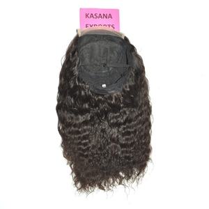 Perruque transparente en dentelle complète, cheveux humains vierges indiens Remy, double épaisseur, extensions avec closure 4x4 - Product Image 5