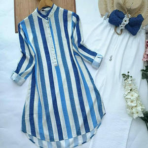 ชุดผ้าเรยอนแท้พร้อมใส่สีน้ำเงินชุดก่อบนจากนักออกแบบใหม่ - Product Image 1