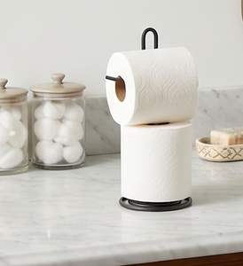 Black Stainless Steel <b>Paper</b> Towel Holder With Round Base High Quality For <b>Kitchen</b> Dining Bathroom Office Cafe And Party Use - Product Image 4