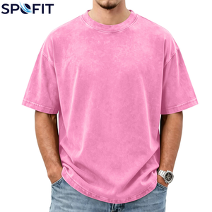 T-shirt unisexe de haute qualité, style hip-hop, coupe oversize, 100% coton, effet délavé, personnalisable, vintage, pour hommes. - Product Image 2