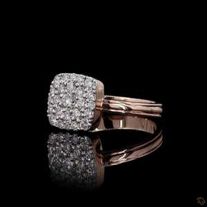 แหวนเพชรรองที่เปล่งประกายเปล่งประกายในวงแหวนเพชรคู่สำหรับ0.71ct โรสโกลด์14K สำหรับปลูกในห้องปฏิบัติการ - Product Image 3