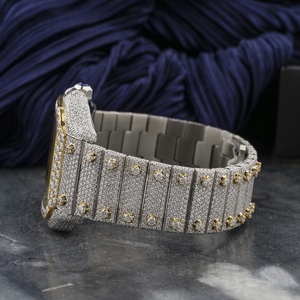 Iced Out Moissanite <b>Watch</b> Two Tone Gold Silver Arabic Dial Hip Hop Jewellery Luxury Bustdown Statement <b>Watch</b> - Product Image 2