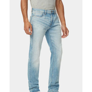 Pantalones de mezclilla lavados estilo High Street para hombre, color caqui, corte ajustado, con cierre de cremallera y botón de alta calidad, 100% algodón - Product Image 6