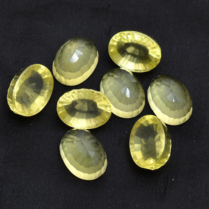 Cuarzo AAA+ de 12x16 mm, facetado, ovalado, con corte cóncavo, cabujón, cuarzo limón natural raro, piedra preciosa semipreciosa suelta para joyería. - Product Image 3