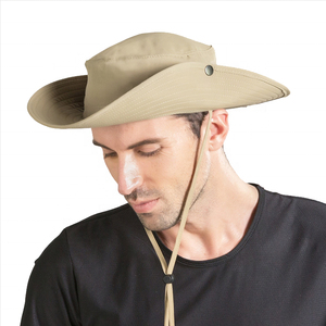 Sombrero de pesca transpirable para exteriores, gorra para el sol con ala ancha, tela de secado rápido, cordón ajustable para la barbilla para uso activo - Product Image 1