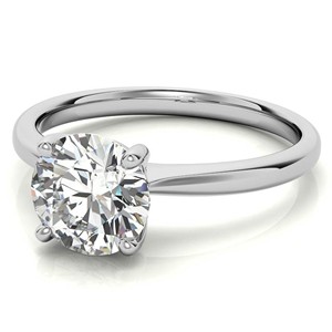Anillo de compromiso de moissanita de 1 quilate con corte brillante redondo, anillo solitario de boda, anillo llamativo de oro blanco macizo de 14K - Product Image 3