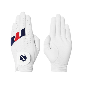 Gants de golf d'été pour hommes, en cuir véritable, doux, confortables, respirants, en tissu maillé, antidérapants, avec sangle de poignet réglable, droite/gauche - Product Image 1