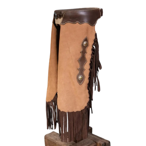 Chaparreras Vaqueras de Cuero Genuino Premium con Flecos para Equitación, Rodeo y Rancho, Protección para Piernas, Hechas a Mano, Equipo Ecuestre - Product Image 2