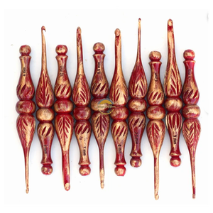 Wooden Crochet Hooks <b>Set</b> of 7 for Knitting Crocheting Sizes Engraved Rosewood Wooden Handicrafts Great Gift Item by AYAANS - Product Image 3