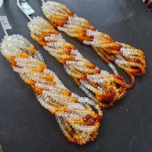 Opale naturelle mexicaine orange feu, perles rondes facettées de 4-5 mm, brin de 16 pouces, pierres précieuses en vrac pour la fabrication de bijoux - Product Image 3