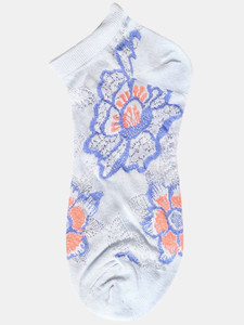 New Design Floral Print Ankle Socks Cotton Spandex Breathable Summer Thin Knitted Jacquard Pattern Daily Wear - Product Image 5