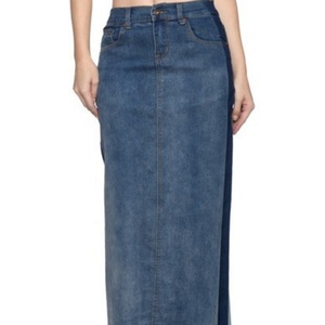 Jupe longue en jean extensible classique et élégante pour femme, style OEM, haute qualité, coupe ajustée - Product Image 3