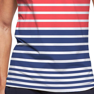 Custom Striped Tank <b>Top</b> O-Neck Casual Breathable Polyester Sleeveless Vest <b>Red</b> <b>Blue</b> <b>White</b> Stripe Design Tank <b>Tops</b> - Product Image 4