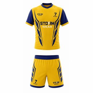 Fabrication en usine d'uniformes de rugby avec logo personnalisé, design de football, caractéristiques respirantes, séchage rapide, uniforme de rugby et de football unisexe - Product Image 2