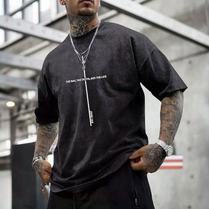 Camisetas para Hombre con Diseño Religioso de Dios y Fe, Versículo de la Cruz, Estampado Gráfico Oversize, Lavado Ácido y Vintage, Estilo Streetwear Espiritual - Product Image 4