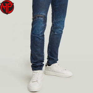 3D Zip Knee Skinny Denim <b>Jeans</b> <b>Men</b> Distressed Stretch <b>Biker</b> Slim Fit Trousers Casual Streetwear Denim Pants - Product Image 3
