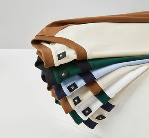 Camisetas de algodón grueso de manga corta con logo frontal, de secado rápido, transpirables, sostenibles, de corte ajustado, estilo urbano y a la moda. - Product Image 3