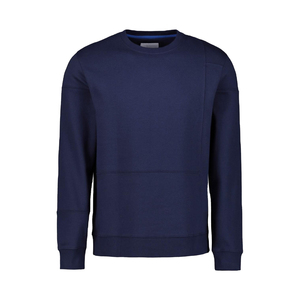 Sweat-shirt d'hiver thermique uni à col rond en molleton polyester/coton unisexe de haute qualité en gros - Product Image 2