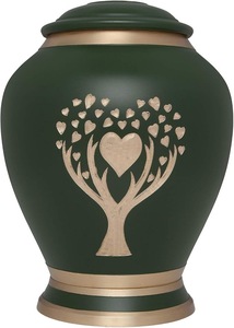 Decorative Premium Brass Oval Handicraft Cremation Urn for Human Ashes Durable <b>Memorial</b> Container with Secure Closure - Product Image 4