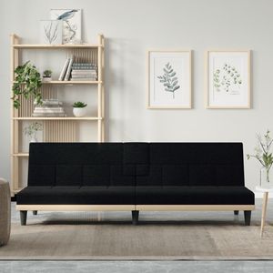 Grande Divano Letto in Poliestere Nero - Product Image 1