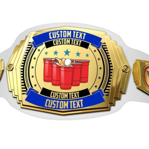 Ceinture de champion de Beer Pong avec texte et design personnalisés, ceinture premium or et blanc pour les fêtes, les tournois et les collectionneurs - Product Image 5
