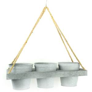 Pot de fleurs suspendu en métal géométrique moderne pour balcon, jardin et décoration de plantes d'intérieur - Product Image 5