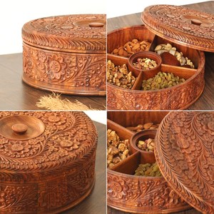 Rustic Wooden <b>Spice</b> Storage <b>Box</b> with Transparent Lid - Product Image 5