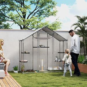 "XL Waterproof Outdoor Cat Patio Tent with 5 Platforms & <b>Hammock</b>" - Product Image 2