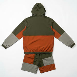 Ensemble de survêtement unisexe à capuche en polyester, décontracté, streetwear printemps, short avec fermeture éclair, poches latérales, extensible dans quatre directions, respirant - Product Image 3