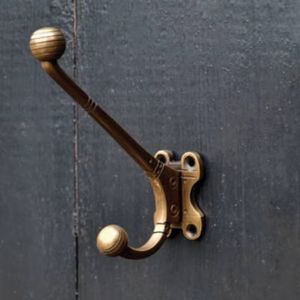 Traditional Brass <b>Wall</b> Hooks Vintage Decorative Organizer Strong <b>Wall</b> Mounted <b>Rack</b> <b>For</b> Hallway Utility Room Storage - Product Image 3