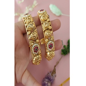 Stunning Premium Quality Gold Plated Brass Moissanite Beautiful Bangle For Women <b>And</b> girls Wedding Wear Collection - Product Image 1