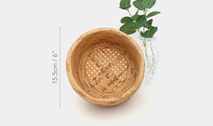 Bol en bambou fait main, panier de rangement en osier thaïlandais, décoration écologique, bol de service naturel tissé à la main, fournisseur OEM Vietnam - Product Image 3