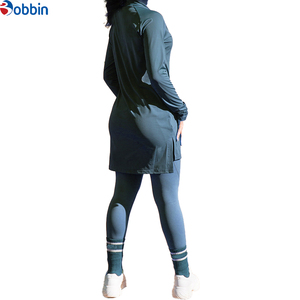 High Quality Hot Selling Comfortable Gym Sportswear Women <b>Set</b> High Stretch Thumb Hole Leggings Muslim Tracksuit Outfit - Product Image 2
