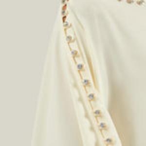 High Quality Elegant Floor-Length Silk <b>Kaftan</b> Dress Women Regular Fit Traditional Winter Wedding Dress India Pakistan White - Product Image 5