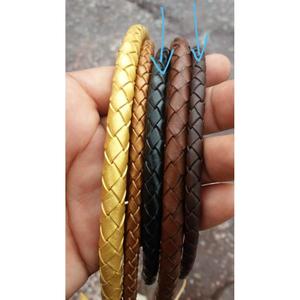 Cordon en cuir rond tressé brun pour la fabrication de bijoux, rouleau de matériel pour bracelet, artisanat, cordon en cuir écologique et tendance, vente chaude - Product Image 4